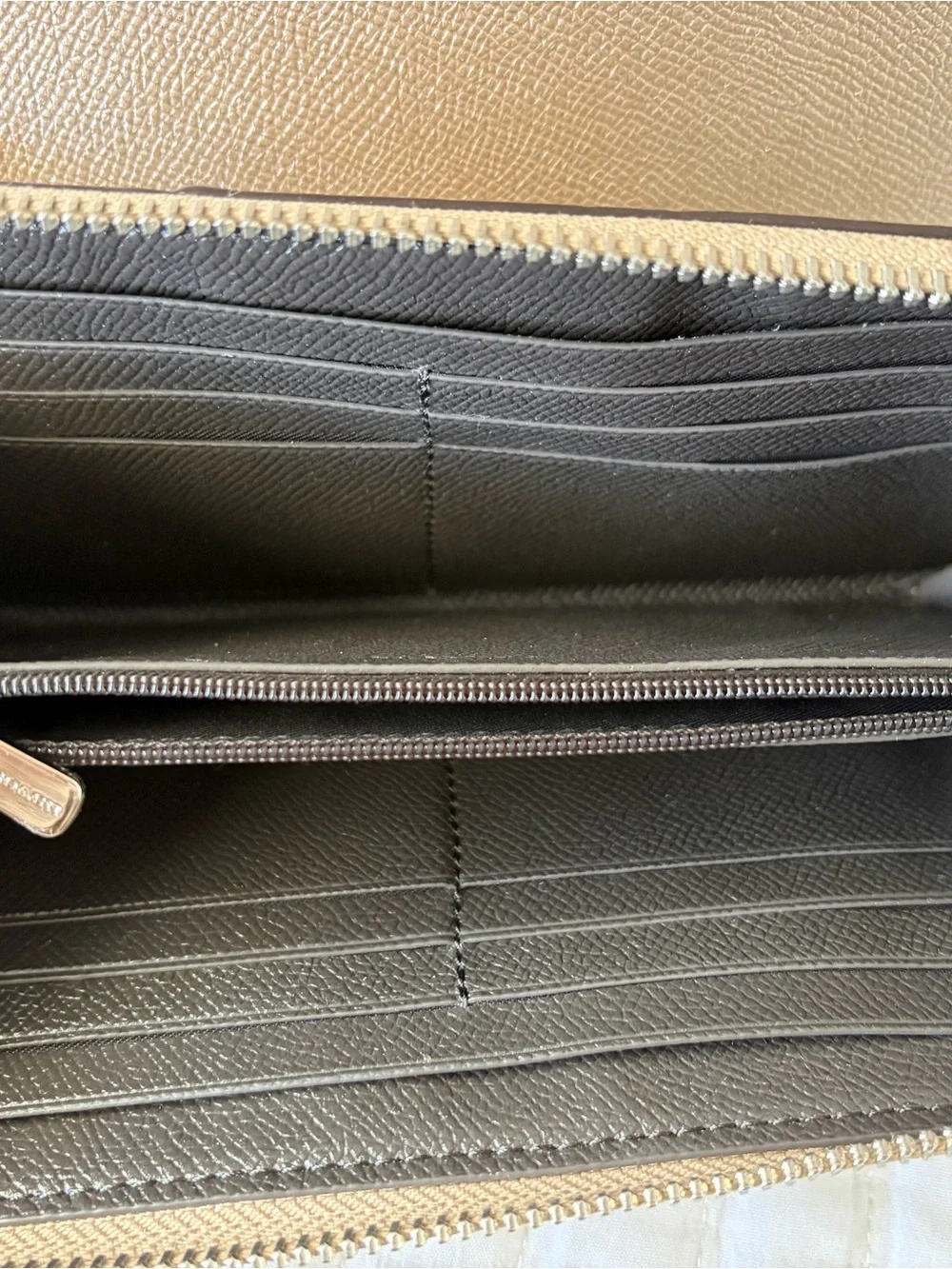 Coach Metallic Tote with Signature Wallet